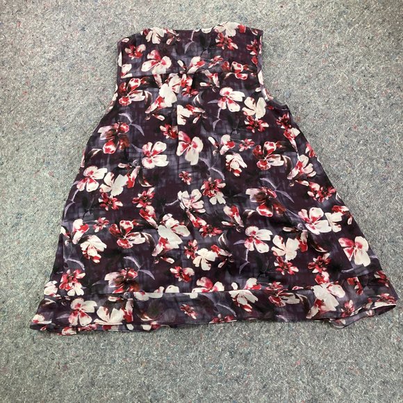 Simply Vera Vera Wang Womens Purple Floral Short Sleeve Scoop Neck Size Small - Picture 6 of 9